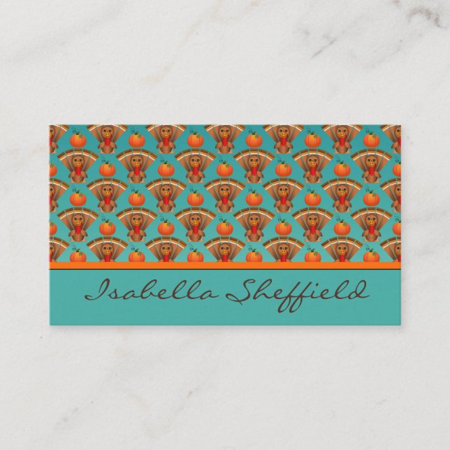 Cartão De Visita Feliz Ação de Graças (Frente)