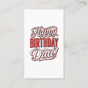 Cartão De Visita Feliz Aniversário Pai Camisa Tipografia Vintage De