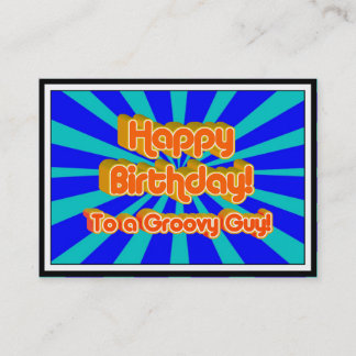 Cartão De Visita Feliz aniversário para uma Cara de Groovy