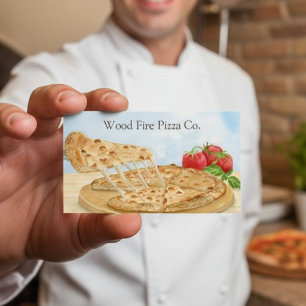 Cartão De Visita Feliz Aniversário Pizza Queijosa