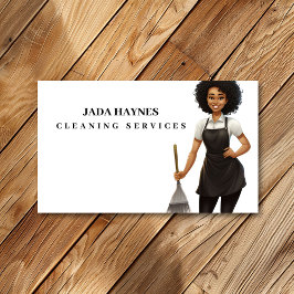 Cartão De Visita Feliz Bright Clearing Clearing Lady Services