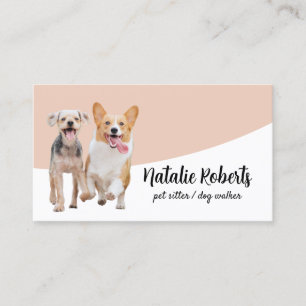 Cartão De Visita Feliz Cachorro Pet Sitter Cachorro Caminhando Pet 