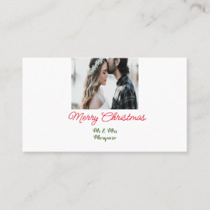 Cartão De Visita Feliz casal de Natal - adicione nome feliz holida