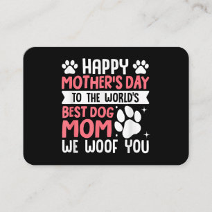 Cartão De Visita Feliz Dia de as mães Para O Melhor Cachorro Mãe