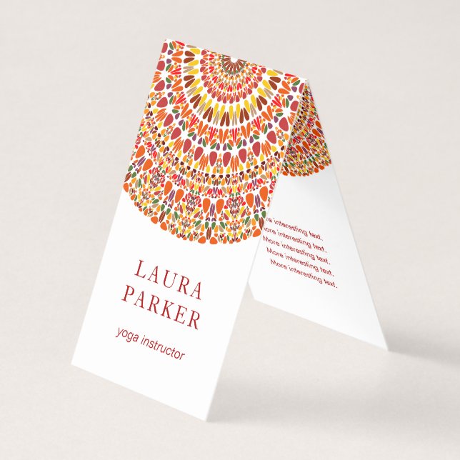 Cartão De Visita Feliz Jardim Petal Mandala (Frente)