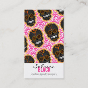 Cartão De Visita Feliz Muertos - vertical Bizcards do crânio do