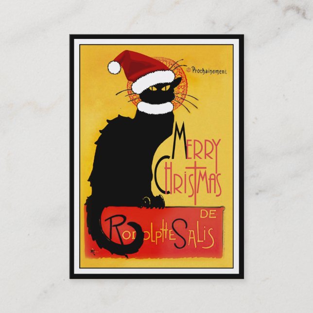 Cartão De Visita Feliz Natal - Chat Noir (Frente)