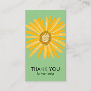 Cartão De Visita Feliz Ordem de Margarida Amarela Obrigado Ícones S