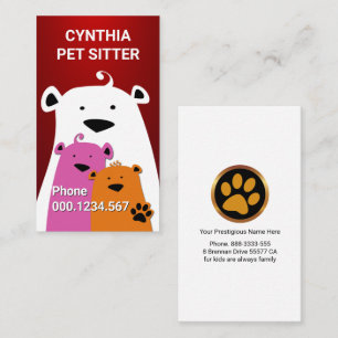Cartão De Visita Felpudo Bears Pet Sitting