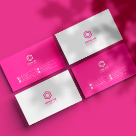 Cartão De Visita Feminina Rosa Mínima Simples