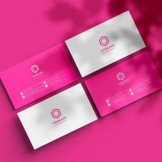 Cartão De Visita Feminina Rosa Mínima Simples