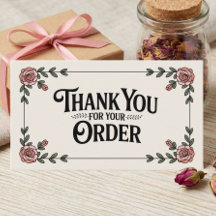 Feminine Elegant Floral Small Business Thank You