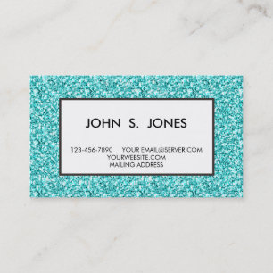 Cartão De Visita Feminino, brilho azul do Aqua do divertimento
