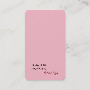 Cartão De Visita Feminino cor-de-rosa liso profissional à moda do
