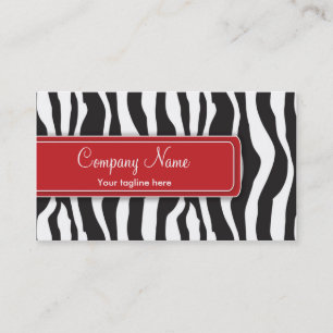 Cartão de visita feminino do impressão da zebra 