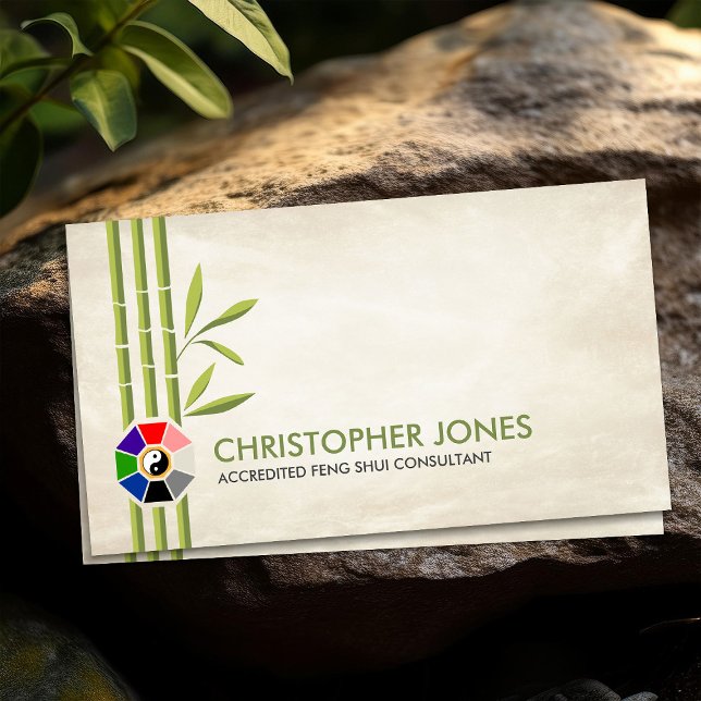 Cartão De Visita Feng Shui Bagua / Pakua e Lucky Bamboo (Criador carregado)