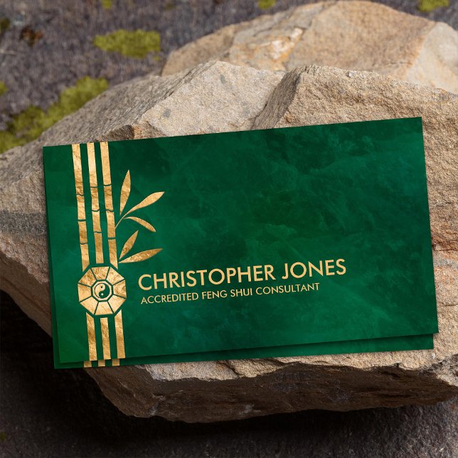 Cartão De Visita Feng Shui Bagua / Pakua e Lucky Bamboo (Criador carregado)