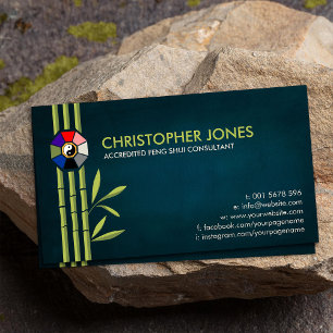 Cartão De Visita Feng Shui Bagua / Pakua e Lucky Bamboo