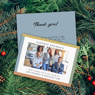 Cartão De Visita Feriado de Fotografia em Stripes Modernas