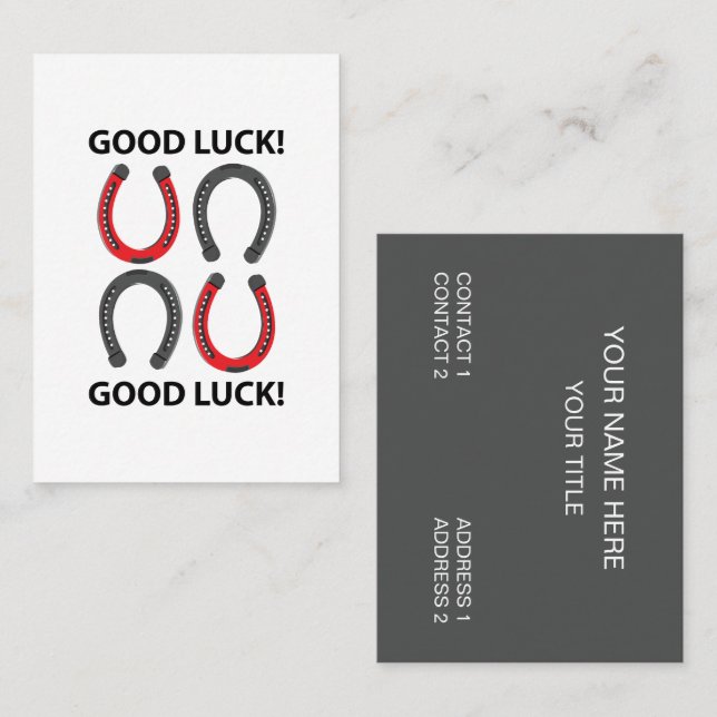 Cartão De Visita Ferradura Boa Sorte em Ferradura (Frente/Verso)