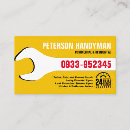CARTÃO DE VISITA FERRAMENTA WRENCH DE EMERGÊNCIA HANDYMAN PLUMBING 