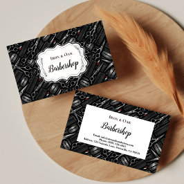Cartão De Visita Ferramentas Clássicas de Barbearia Estilo Vintage