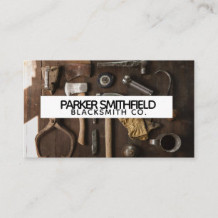 Cartão De Visita Ferramentas da construção do ferreiro rústico d