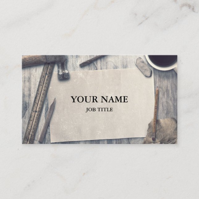 Cartão De Visita Ferramentas de Carpenter do Construtor Profissiona (Frente)