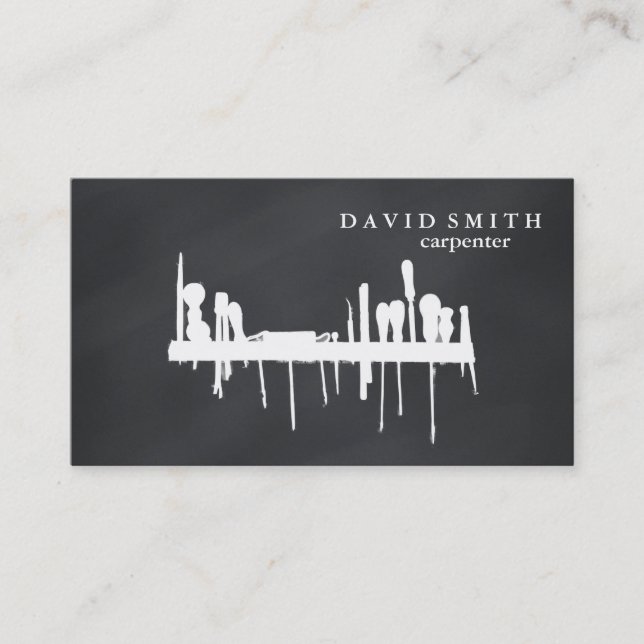 Cartão De Visita Ferramentas de Carpenter do Construtor Profissiona (Frente)