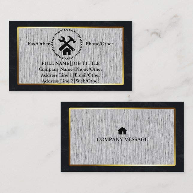 Cartão De Visita Ferramentas de Carpenter do Construtor Profissiona (Frente/Verso)