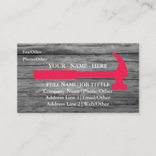 Cartão De Visita Ferramentas de Carpenter do Construtor Profissiona