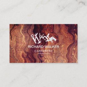 Cartão De Visita Ferramentas de Construção de Carpintaria de Madeir