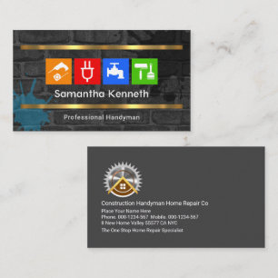 Cartão De Visita Ferramentas de Dispositivos Manuais de Tijolos Suj