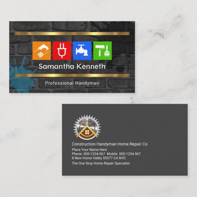 Cartão De Visita Ferramentas de Dispositivos Manuais de Tijolos Suj (Frente/Verso)