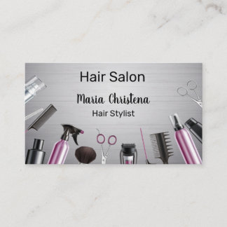 Cartão De Visita Ferramentas de Estilismo de Cabelo Salão de Cabele