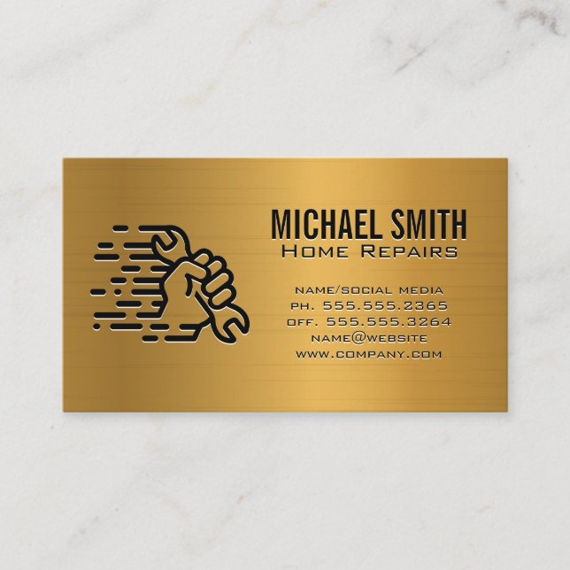 Cartão De Visita Ferramentas de hardware | Chave em Mão (Frente)