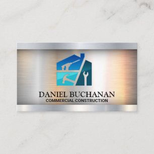 Cartão De Visita Ferramentas de hardware   Coluna Azul de Carpintar