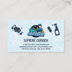 Cartão De Visita Ferramentas de Lavagem e Limpeza de Carros Esporti