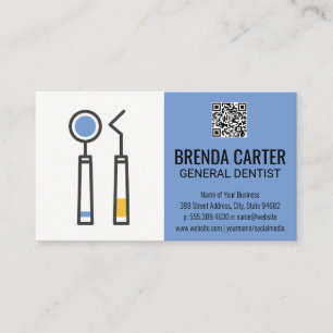 Cartão De Visita Ferramentas de limpeza de dentes dentários  Códi