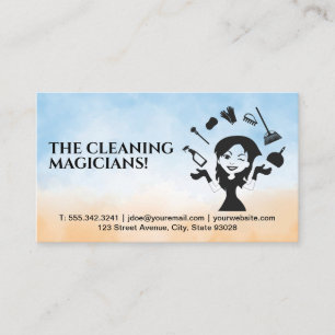 Cartão De Visita Ferramentas de Limpeza do Malabarismo da Maid