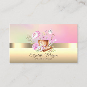 Cartão De Visita Ferramentas de Padaria de Cupcake Profissional Ele