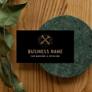 Cartão De Visita Ferramentas de Serviço Mecânico de Lavagem e Desca