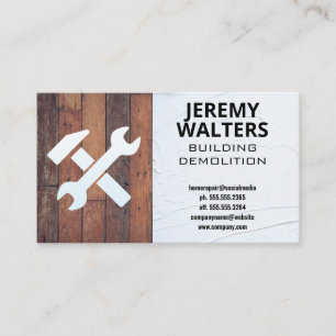 Cartão De Visita Ferramentas de Wrench do Hammer   Construção De 