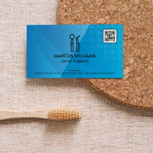 Cartão De Visita Ferramentas dentárias Código QR