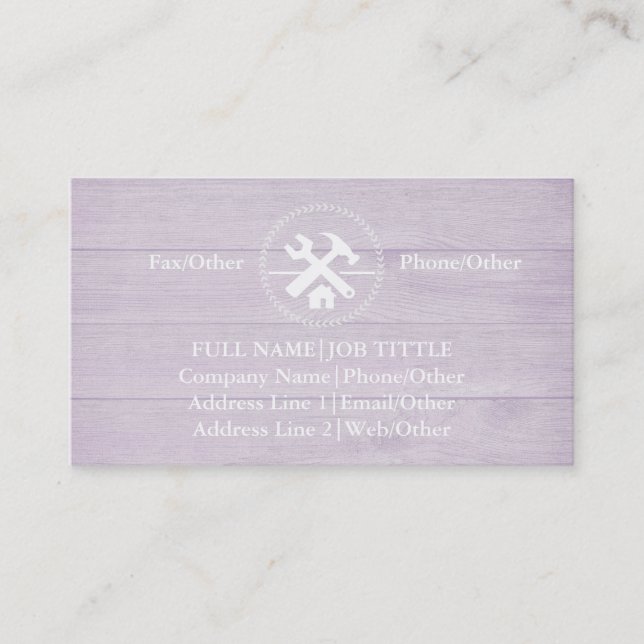 Cartão De Visita Ferramentas do Carpenter do Construtor Profissiona (Frente)