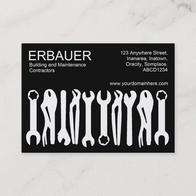 Cartão De Visita Ferramentas do Comércio - Branco a Preto (Dourado) (Frente)