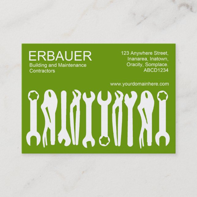 Cartão De Visita Ferramentas do Comércio (Chubby) - Branco sobre Ve (Frente)