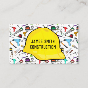 Cartão De Visita Ferramentas e contratante do capacete de seguranç
