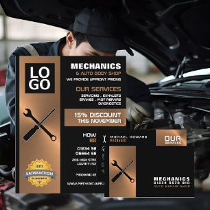 Cartão De Visita Ferramentas Mecânicas, Mecânica Automática e Repar