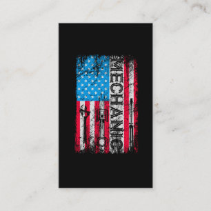 Cartão De Visita Ferramentas Mecânicas Patriotas-Americanas de Art